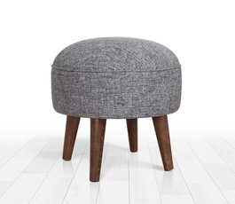 Atelier Del Sofa Puf de Terciopelo Gris